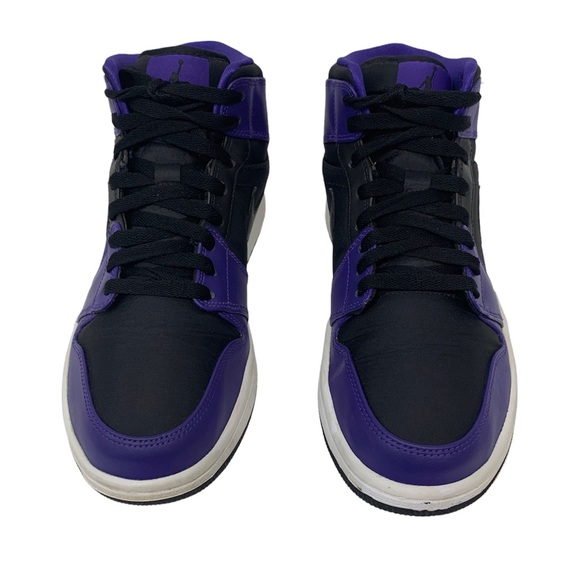 Nike Air Jordan 1 Retro Mid Black Dark Concord 554724-019 Hi-Top Shoes Size 9 - Picture 8 of 12